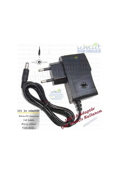 12V 1A 12 Volt 1 Amper Mini Hd Ve Scart Uydu Cihaz Alıcı Adaptörü (371046076)