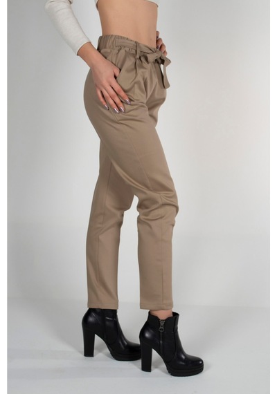 Makentmoda Kadın Havuç Kesim Pantolon Vizon