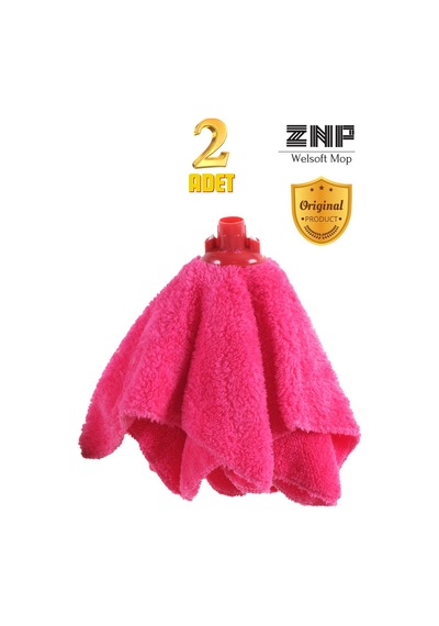 Welsoft Balerin Mop Yedek Başlıklı 2 Adet Pembe Mop, Papas 45x60