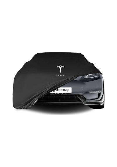 Tesla Model Y 2020- Araba Brandası Siyah Kumaş Penye Toz Geçirmez Oto Garaj Branda