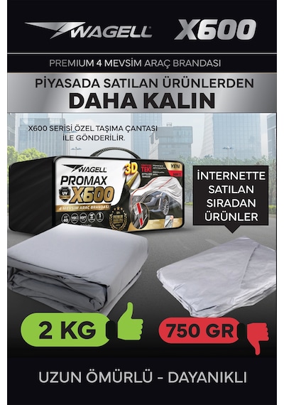 Hyundai Tucson - X600 Klipsli 4 Mevsim Araba Brandası - Oto Çadır Örtü