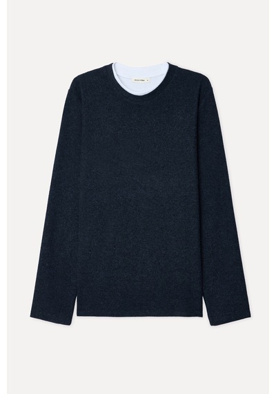 Mudo Erkek Erkek Lacivert Yaka Detaylı Bisiklet Yaka Sweatshirt 1272642