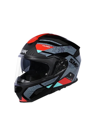 Smk Gullwıing Navigator Çene Açılır Kask Gl263 Gri - Kırmızı