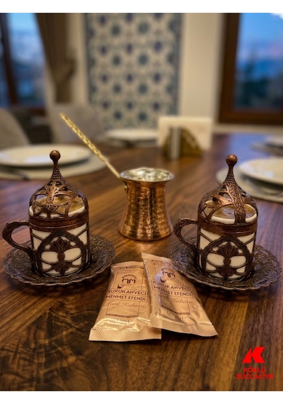 2 Kişilik Kahve Fincan Seti Kahverengi