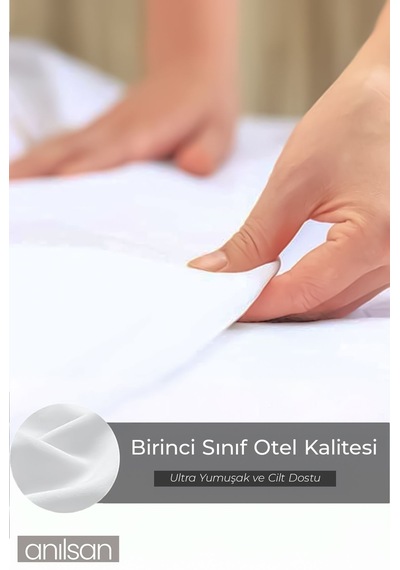 Düz Beyaz Lastikli Çarşaf %100 Pamuk Tek/çift Kişilik Ev, Otel Çarşafı,63 Tel