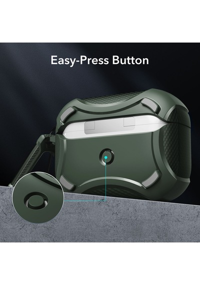Apple AirPods Uyumlu Pro / Pro 2 Kılıf - Cyber Armor Tough Halolock Magsafe Kılıf Yeşil