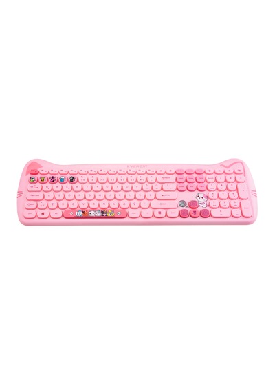 Everest Km-6283 Catty Kablosuz Ultra Sessiz Özel Tasarımlı Q Klavye & Mouse + Mouse Pad Set Bej