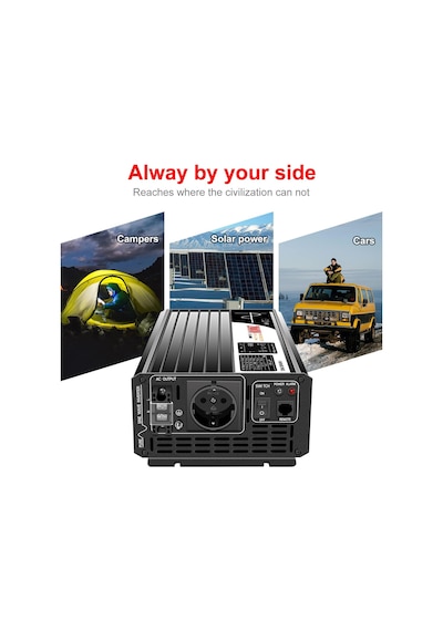 Tr 2000 W Saf Sinüs İnvertör, Lcd Ekran, Dc 48 V, Ac 230 V 50 Hz Güneş Enerjisi Dönüştürücü, Ev, Araba İçin