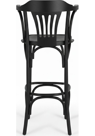 Thonet Kolçaklı Ahşap Bar Sandalyesi Siyah
