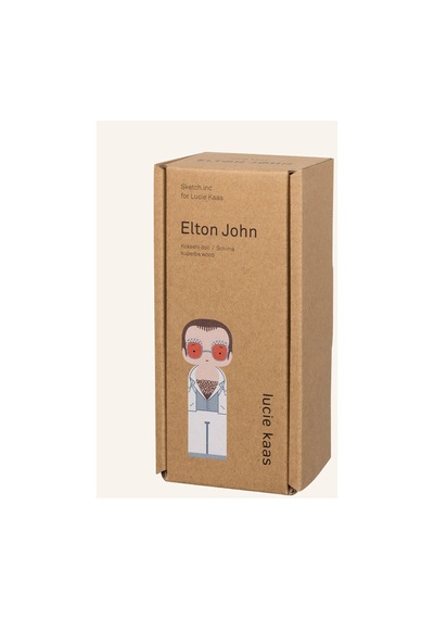 Lucie Kaas Elton John Figürü, Kokeshi Tarzında El Boyamalı, 14,5 Cm Koleksiyon & Figür Beyaz