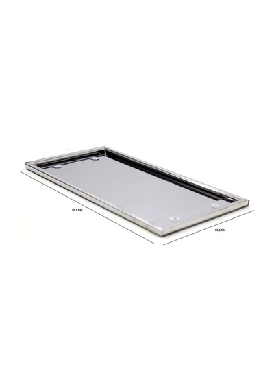 Trobus Araba Plaka Altlığı Krom Dikdörtgen Plakalık Vidalı 30x16 Cm