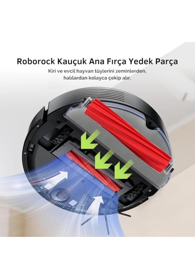 Roborock Q7, Q7+, Q7 Max, Q7 Max+ İle Uyumlu 1 Ana Fırça 2 Beyaz Yan Fırça Genel