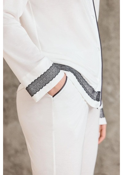 Pierre Cardin Ekru Penye Kadın Pijama Takımı 2200 Ekru