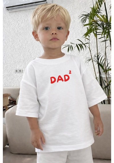 Monila Unisex Çocuk Pamuklu Bisiklet Yaka Baskılı T-shirt Kırmızı - Beyaz