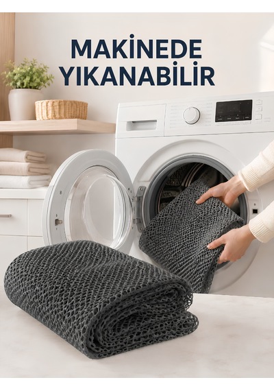 Beylini Halı Kaydırmazı Halı Altı Kaydırmaz Dolap Raf Örtüsü Kaymaz Örtü Toplanmayı Önler Halı Yolluk Tabanı Antrasit 60x500