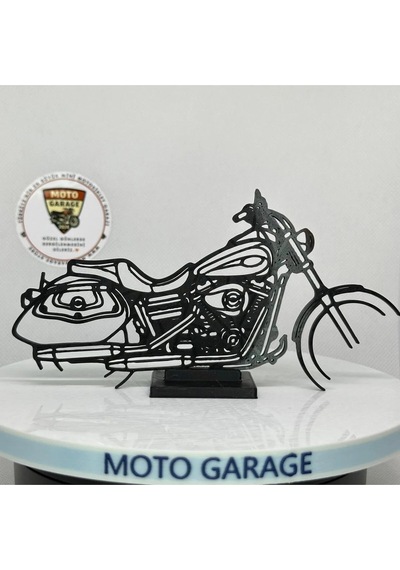 Harley Dyna Low Rider Masa Dekoru Motor Tutkunlarına Özel Motosiklet Silüeti