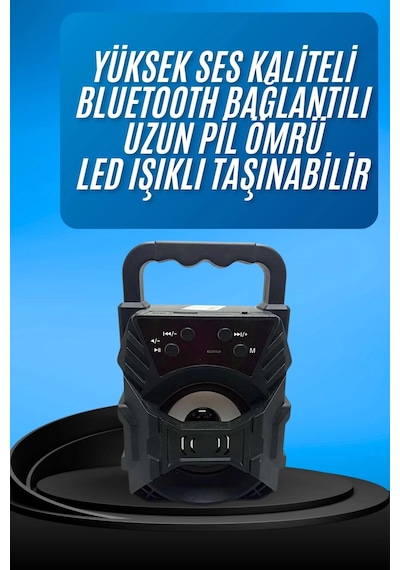Mey İthalat Işıklı Bluetooth Hoparlör Ses Bombası Taşınabilir Yüksek Ses Kaliteli Radyo Özelliği