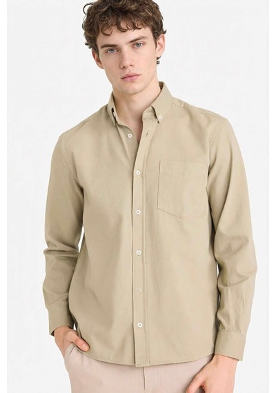 Defacto Regular Fit Gabardin Gömlek F1261ax26spkh404 Haki-kh404