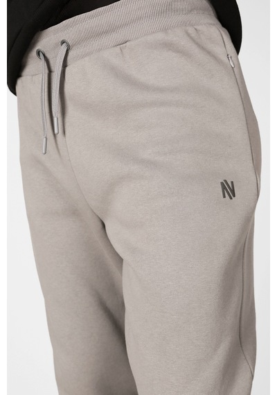Erkek Jogger Pantolon Fermuarlı Cepli Paçada Gizli Fermuar Detaylı Beli Lastikli Bağcıklı Gri