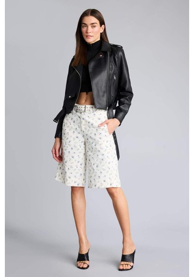 Defacto Afra X Defacto Normal Bel Gabardin Bermuda H2627ax26smwt84 Beyaz-wt84