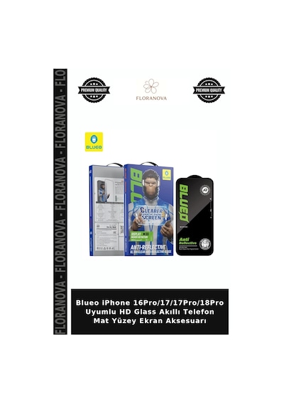 Blueo İphone 16pro/17/17pro/18pro Uyumlu Hd Glass Akıllı Telefon Mat Yüzey Ekran Aksesuarı