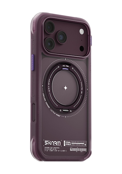 İphone 18 Pro Max Uyumlu Kılıf M-safe Şarj Özellikli Airbagli Standlı Skinarma Atlas Kapak Bordo