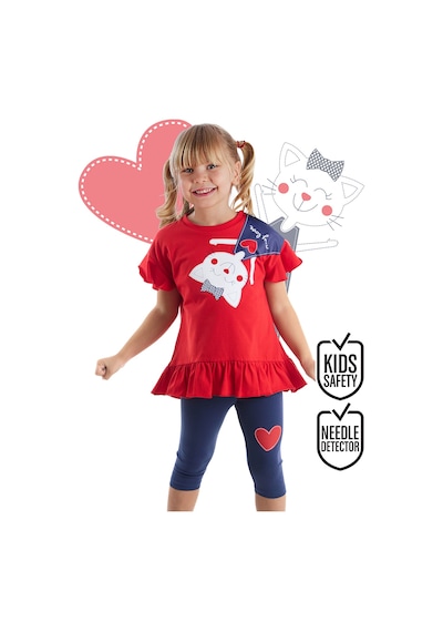 Yaramaz Kedi Kız Çocuk T-shirt Tayt Takım