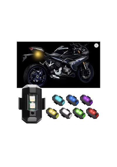 Bakgelal 7 Renkli Usb Şarjlı Çok Amaçlı Çakarlı Led Işık Bisiklet, Motosiklet, Lambası