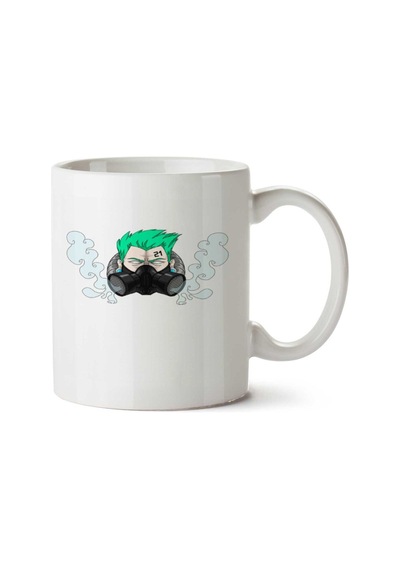 Fantasy Gas Mask İki Tarafı Baskılı Kupa Bardak Çok Renkli