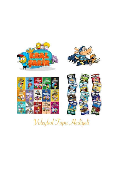 Kral Şakir - Varol Yaşaroğlu & Köpek Adam - Dav Pilkey, Tam Set Tüm Kitaplar 27 Kitap
