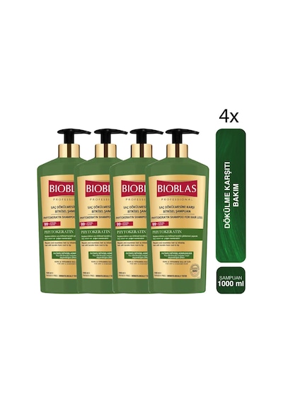Onarıcı Bakım Saç Dökülmesine Karşı Phytokeratin Şampuan 1000 Ml Keratin Bakım 4 Adet Kuru