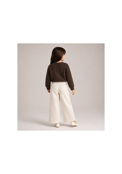 Ministok Browny Bear Kız Çocuk Çarm Detaylı Pantolon Kazak 2'li Takım Kahverengi
