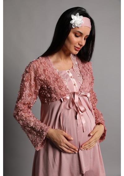 Mecit Pijama Lohusasepeti 5206 Lina Sabahlıklı Lohusa Pijama Takımı 001