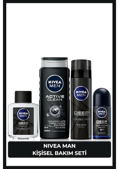 Nivea Men Erkek Damat Çeyiz Bohça Seti Duş Jeli 500 ML + Roll-On 50 ML + Losyon 100 ML + Tıraş Köpüğü 200 ML + Traş Köpüğü 200 ML Nivea Men Erkek Damat Çeyiz Bohça Seti Duş Jeli 500 ML + Roll-On 50 ML + Losyon 100 ML + Tıraş Köpüğü 200 ML + Traş Köpüğü 200 ML