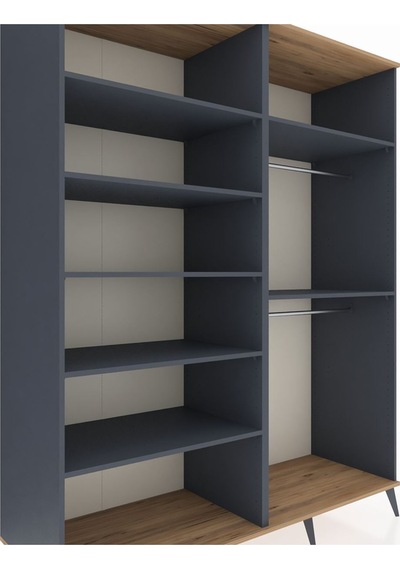 Kronos Gardrop 7 Raflı 2 Askılı 176x59x221 Antrasit-çam/antrasit Beyaz Kronos Gardrop 7 Raflı 2 Askılı 176x59x221 Antrasit-çam/antrasit Beyaz