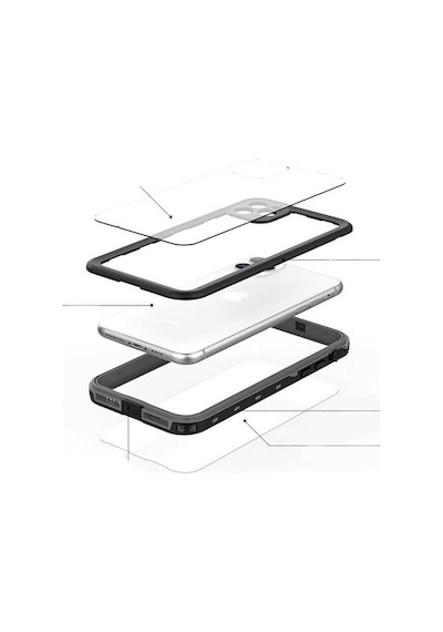 Apple Uyumlu  iPhone 12 Mini İle Kılıf Su Geçirmez 360 Derece Koruma Waterproof Telefon Kılıfı
