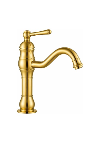 Çanak Rustik Lavabo Bataryası Gold Uzun Gold Altın Sarı