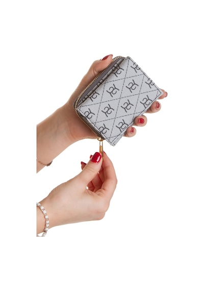 Newish Polo Kadın Mini Cüzdan Fermuarlı Çok Bölmeli Kartlık Ve Bozuk Para Bölmeli Küçük Cüzda - New392 Gri