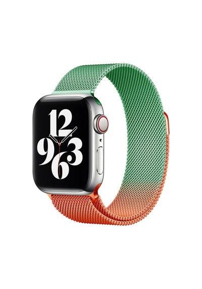 Watch 38mm Metal Mıknatıslı Kordon - Turuncu-yeşil