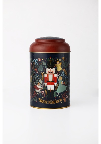 Fairytale Nutcracker Desenli Yuvarlak Metal Saklama Kabı, 10,5 X 15 Cm, 1,1 Lt Desenli