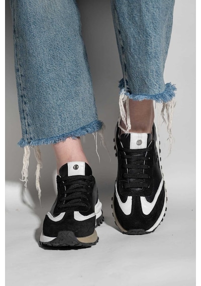Bestello Bağcıklı Termo Taban Sneaker 101-24614-08 Kadın Ayakkabı Siyah