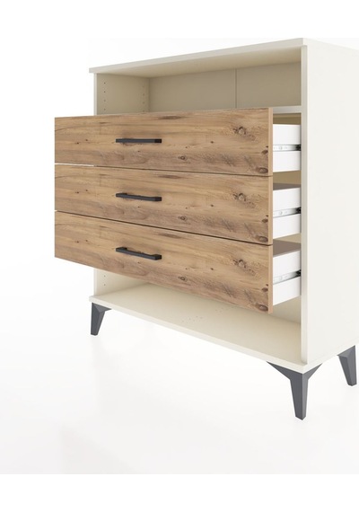 Arges Şifonyer Tek Raflı 3 Çekmeceli 88x30x96 Aytaşı-çam Aytası