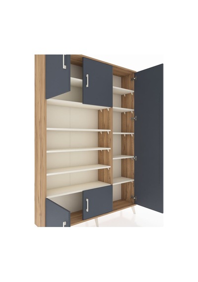 Arges Dolap 11 Raflı 5 Kapaklı 132x30x195 Çam-antrasit/aytaşı Çam Arges Dolap 11 Raflı 5 Kapaklı 132x30x195 Çam-antrasit/aytaşı Çam