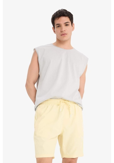 Defacto Regular Fit File Astarlı Kısa Boy Deniz Şortu B7255ax25hsyl279 Sarı