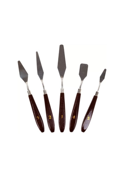 Palet Bıçakları Spatula Yağlı Akrilik Boya Sanatçı Seti Bıçağı 1 2 3 4 5