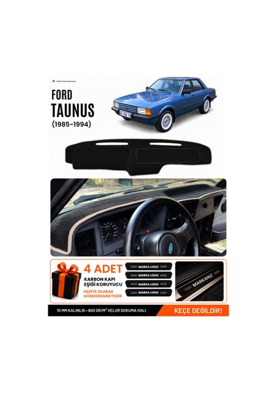 Ford Taunus 1985-1994 Uyumlu Torpido Koruma, Torpido Örtüsü, Torpido Kılıfı - Siyah Bej
