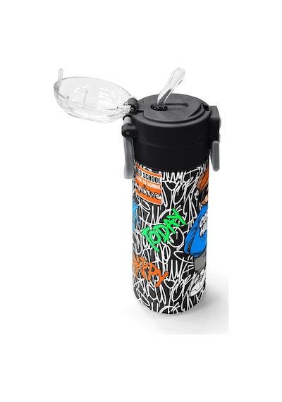Coral High Kids Grafiti Ayıcık Desenli Pipetli Ve Direkt İçim Çelik Termos 500 Ml 38132 Saks