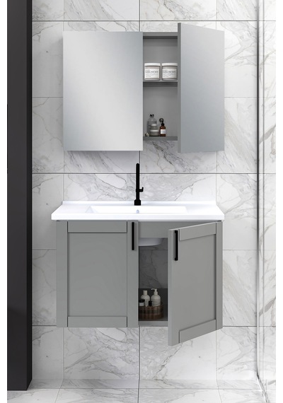 %100 Mdf 80 Cm Riva Banyo Dolabı Beyaz