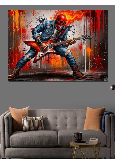 Rock Savaşı Sanat İllüstrasyon Dekoratif Kanvas - Mdf Ahşap Tablo