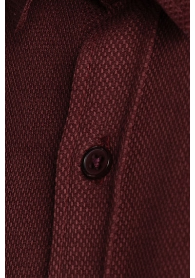 Tudors Modern Slim Fit Pamuklu Kolay Ütü Armürlü Erkek Gömlek-26633 Bordo Tudors Modern Slim Fit Pamuklu Kolay Ütü Armürlü Erkek Gömlek-26633 Bordo